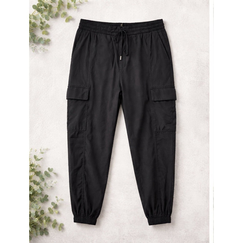 Old Navy Gray Pull‎ On High Rise Cargo Pants Tapered Leg Pockets Size XXL 2x